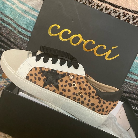 CCOCCI Shoes - Faux Suede Cheetah Sneakers